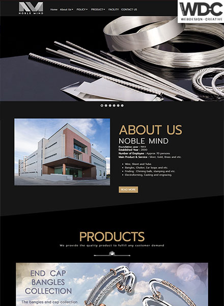รับทำเว็บไซต์เครื่องประดับ Noblemindsilver