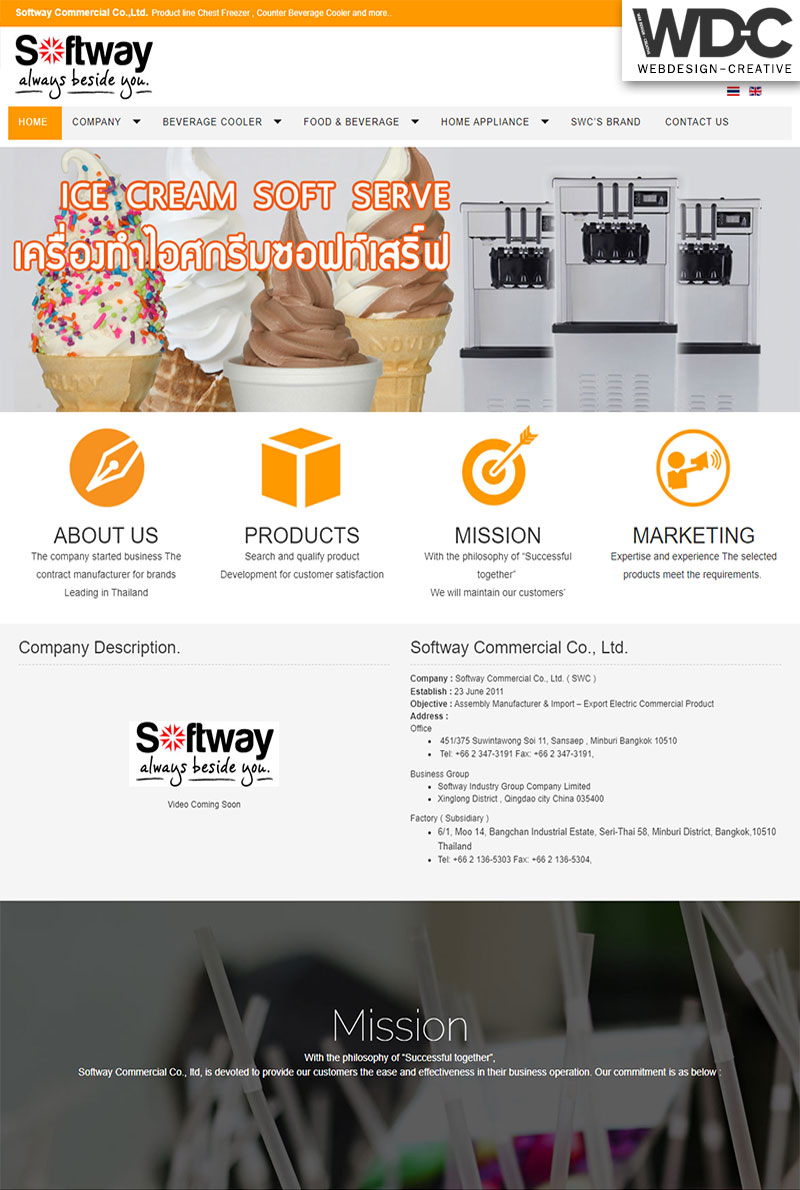 รับทำเว็บไซต์บริษัท Softway 